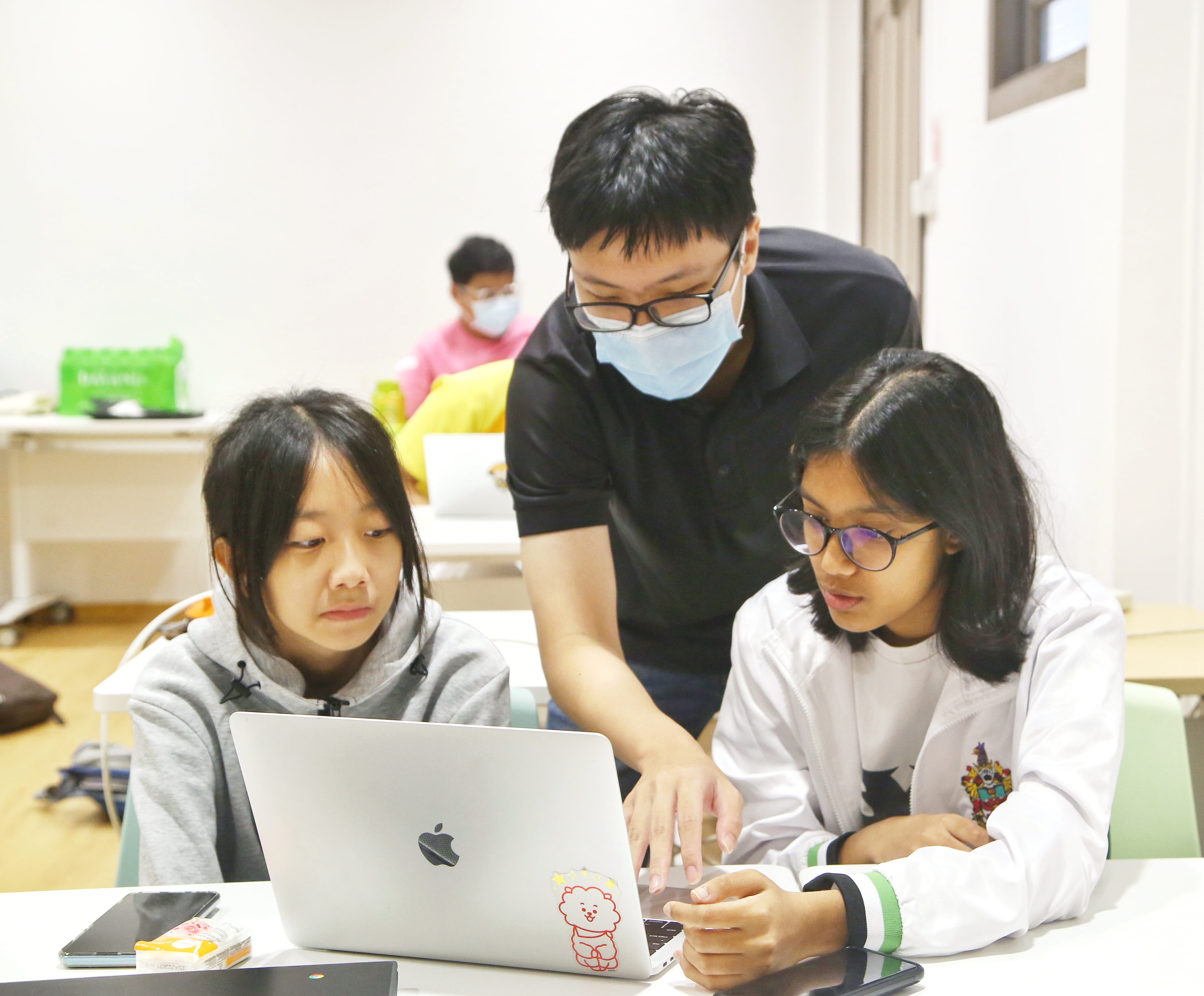 Me pointing at a computer